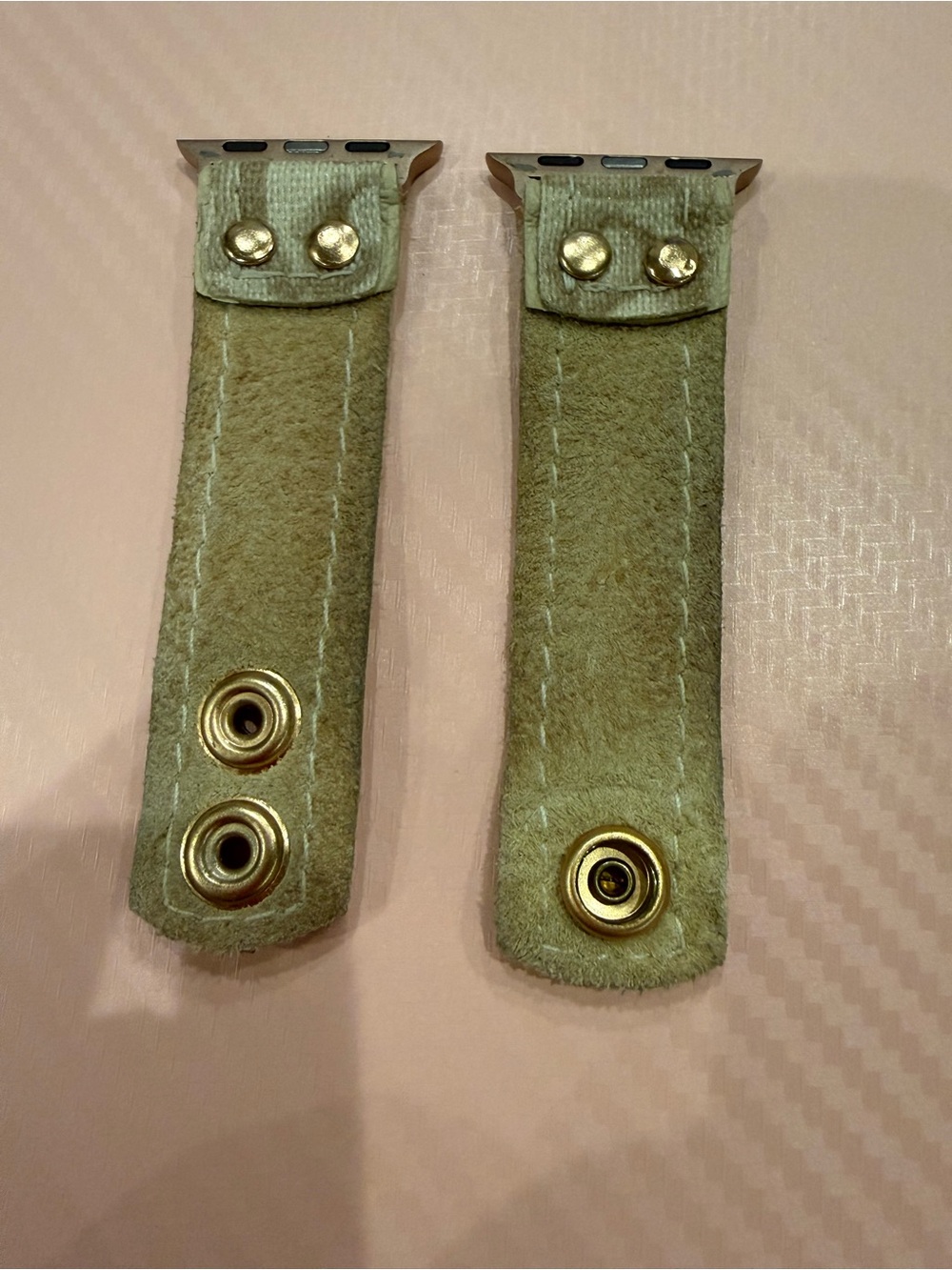 Dior Beige Fabric Apple Watch Band Adapter with Rose-Gold Hardware - Picture 5 of 6